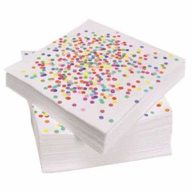 20x confetti thema feest servetten van papier 33 cm