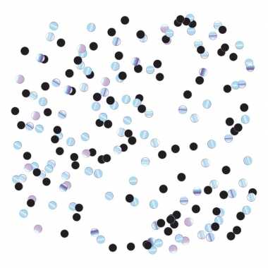 3x confetti mix holografisch/zwart zakjes 15 gram