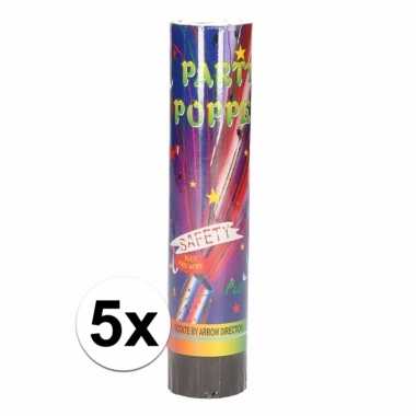 5x party poppers confetti 20 cm