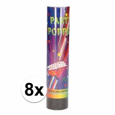8x party poppers confetti 20 cm
