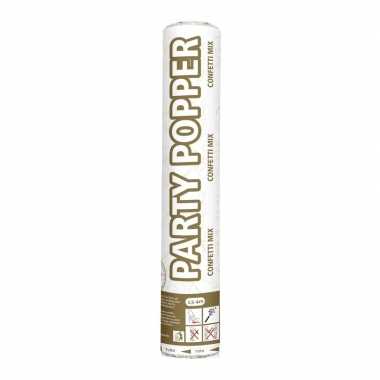 Party popper goud en zilver 26 cm