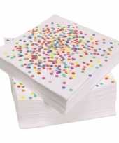 20x confetti thema feest servetten van papier 33 cm