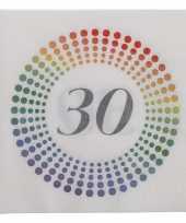20x leeftijd 30 jaar themafeest verjaardag servetten 33 x 33 cm confetti