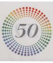 20x leeftijd 50 jaar themafeest verjaardag servetten 33 x 33 cm confetti