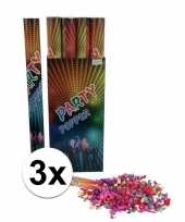 3x confetti shooters multi color 80 cm