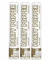 3x party popper goud en zilver 26 cm 10133667