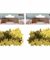 Kerst deco confetti gouden sterretjes glimmend 30 gram